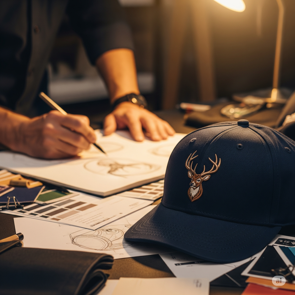 Wah Yi Chi Company Limited Design Process: Embroidered Cap and Sketches